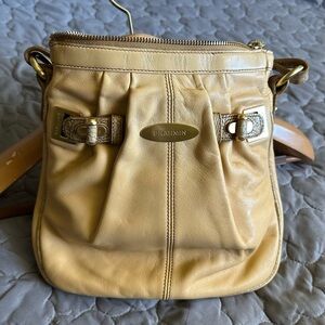 Brahmin Vintage Yellow Leather Crossbody Bag EUC
